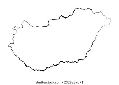 Hand Drawn Lined Hungary Simple Map Drawing, can be used for business designs, presentation designs or any suitable designs.