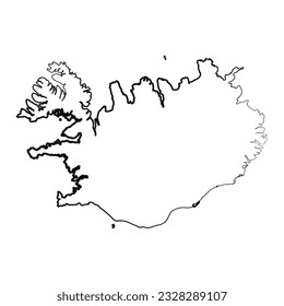 Hand Drawn Lined Iceland Simple Map Drawing, can be used for business designs, presentation designs or any suitable designs.