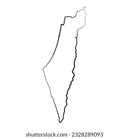 Hand Drawn Lined Israel Simple Map Drawing, can be used for business designs, presentation designs or any suitable designs.