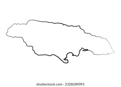 Hand Drawn Lined Jamaica Simple Map Drawing, can be used for business designs, presentation designs or any suitable designs.
