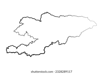 Dibujo de Mapa Sencillo de Kirguistán Planeado a Mano, puede ser utilizado para diseños de negocios, diseños de presentaciones o cualquier diseño adecuado.