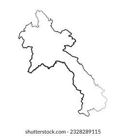 Hand Drawn Lined Laos Simple Map Drawing, can be used for business designs, presentation designs or any suitable designs.
