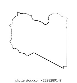 Hand Drawn Lined Libya Simple Map Drawing, can be used for business designs, presentation designs or any suitable designs.