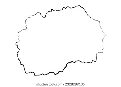 Dibujo de Mapa Simple de Macedonia Plano Mano Dibujada, puede ser usado para diseños de negocios, diseños de presentaciones o cualquier diseño adecuado.