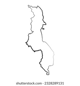 Hand Drawn Lined Malawi Simple Map Drawing, can be used for business designs, presentation designs or any suitable designs.