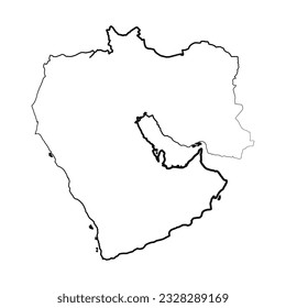 Dibujo de Mapa Sencillo de Oriente Medio Planeado a Mano, se puede usar para diseños de negocios, diseños de presentaciones o cualquier diseño adecuado.