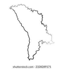 Hand Drawn Lined Moldova Simple Map Drawing, can be used for business designs, presentation designs or any suitable designs.