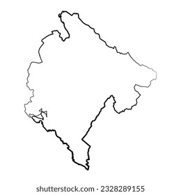 Hand Drawn Lined Montenegro Simple Map Drawing, can be used for business designs, presentation designs or any suitable designs.