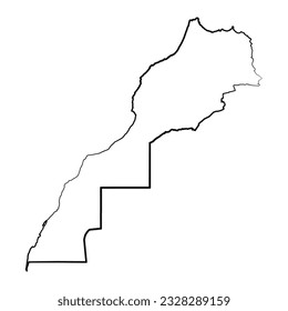 Hand Drawn Lined Morocco Simple Map Drawing, can be used for business designs, presentation designs or any suitable designs.