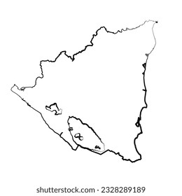 Hand Drawn Lined Nicaragua Simple Map Drawing, can be used for business designs, presentation designs or any suitable designs.