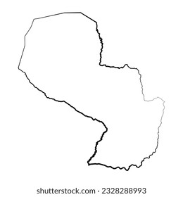 Hand Drawn Lined Paraguay Simple Map Drawing, can be used for business designs, presentation designs or any suitable designs.