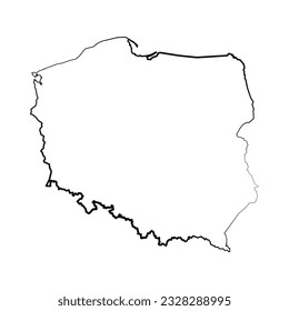 Handgezeichnete Lined Poland Simple Map Drawing, kann für Geschäftsdesigns, Präsentationen oder alle geeigneten Designs verwendet werden.