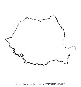 Hand Drawn Lined Romania Simple Map Drawing, can be used for business designs, presentation designs or any suitable designs.