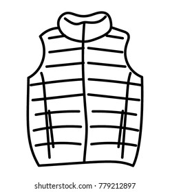 
A hand drawn lined warm vest jacket
