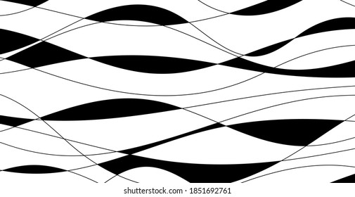 Hand drawn lines. Abstract pattern wave simple seamless, smooth pattern, web design, greeting card, textile, Technology background, Eps 10 vector illustration