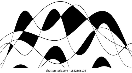 Hand drawn lines. Abstract pattern wave simple seamless, smooth pattern, web design, greeting card, textile, Technology background, Eps 10 vector illustration