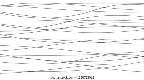 Hand drawn lines. Abstract pattern wave simple seamless, smooth pattern, web design, greeting card, textile, Technology background, Eps 10 vector illustration