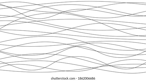 Hand drawn lines. Abstract pattern wave simple seamless, smooth pattern, web design, greeting card, textile, Technology background, Eps 10 vector illustration