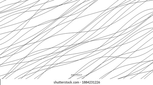 Hand drawn lines. Abstract pattern wave simple seamless, smooth pattern, web design, greeting card, textile, Technology background, Eps 10 vector illustration