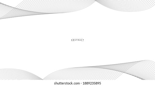 Hand drawn lines. Abstract wavy stripes on a white background isolated. Wave line art, Curved smooth design. Vector illustration EPS 10.