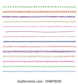 Hand drawn lines and borders collection. Can be used as dividers.