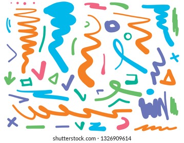 hand drawn lines colored vector
