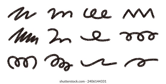 Hand drawn lines Decoration set One point material
