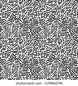 Hand drawn lines and dots tribal pattern. Vector background design in black and white. 