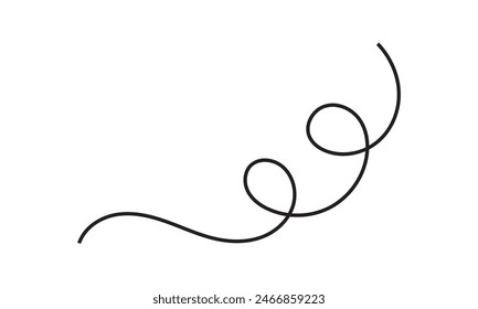 hand drawn lines, line doodle, curve, spiral line. isolated on white background. Vector illustration . EPS 10
