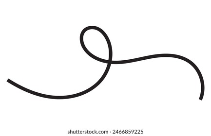 hand drawn lines, line doodle, curve, spiral line. isolated on white background. Vector illustration . EPS 10