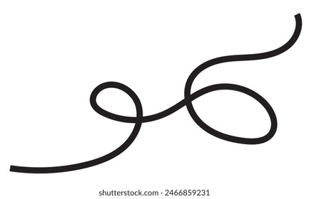 hand drawn lines, line doodle, curve, spiral line. isolated on white background. Vector illustration . EPS 10