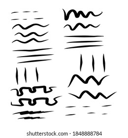Hand drawn lines on white background Vector