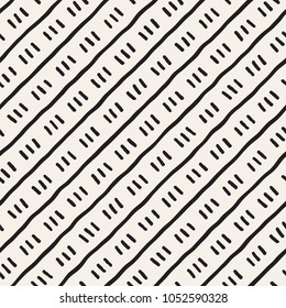 Hand drawn lines seamless grungy pattern. Abstract geometric repeating tile texture in black and white.