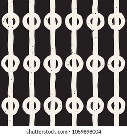 Hand drawn lines seamless grungy pattern. Abstract geometric repeating tile texture in black and white.