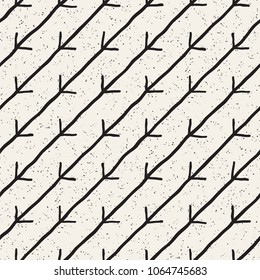 Hand drawn lines seamless grungy pattern. Abstract geometric repeating tile texture in black and white.