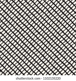 Hand drawn lines seamless grungy pattern. Abstract geometric repeating tile texture in black and white.