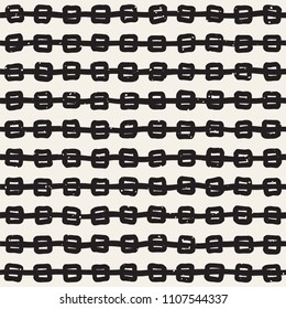 Hand drawn lines seamless grungy pattern. Abstract geometric repeating tile texture in black and white.