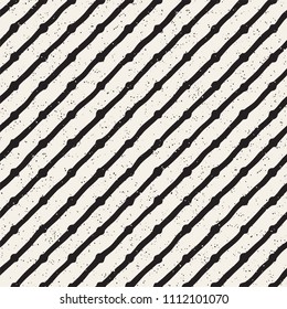 Hand drawn lines seamless grungy pattern. Abstract geometric repeating tile texture in black and white.