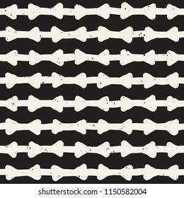 Hand drawn lines seamless grungy pattern. Abstract geometric repeating tile texture in black and white.