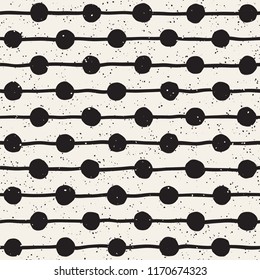 Hand drawn lines seamless grungy pattern. Abstract geometric repeating tile texture in black and white.