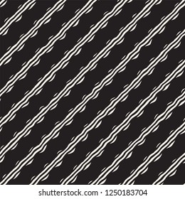 Hand drawn lines seamless pattern. Abstract geometric tiling background. Freehand black and white retro texture.