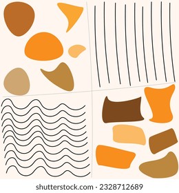 Patrón vectorial de líneas dibujadas a mano y formas