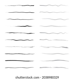 Hand drawn lines strokes brushes set 