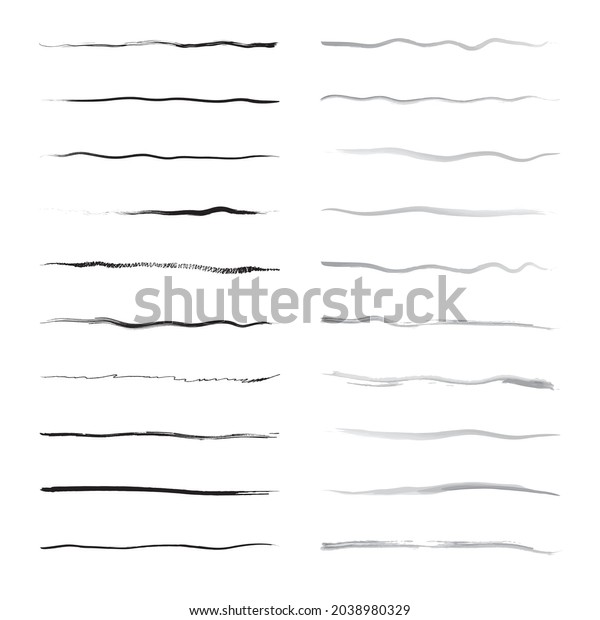 Hand drawn lines strokes\
brushes set 