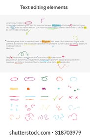 Hand drawn lines and strokes isolated for Text editing
