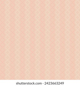 hand drawn lines of white, pink squares from stripes. beige repetitive background. vector seamless pattern. retro decorative art. geometric fabric swatch. wrapping paper. design template for textile