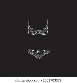 Projeto de vetor plano de lingerie desenhado à mão