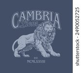 HAND DRAWN LION ATHLETIC SPORTS ANIMAL WILD WILDLIFE LATIN COLLEGIATE VINTAGE TSHIRT TEE PRINT FOR APPAREL MERCHANDISE