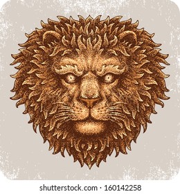 Hand drawn lion head