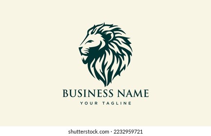 hand drawn lion head logo